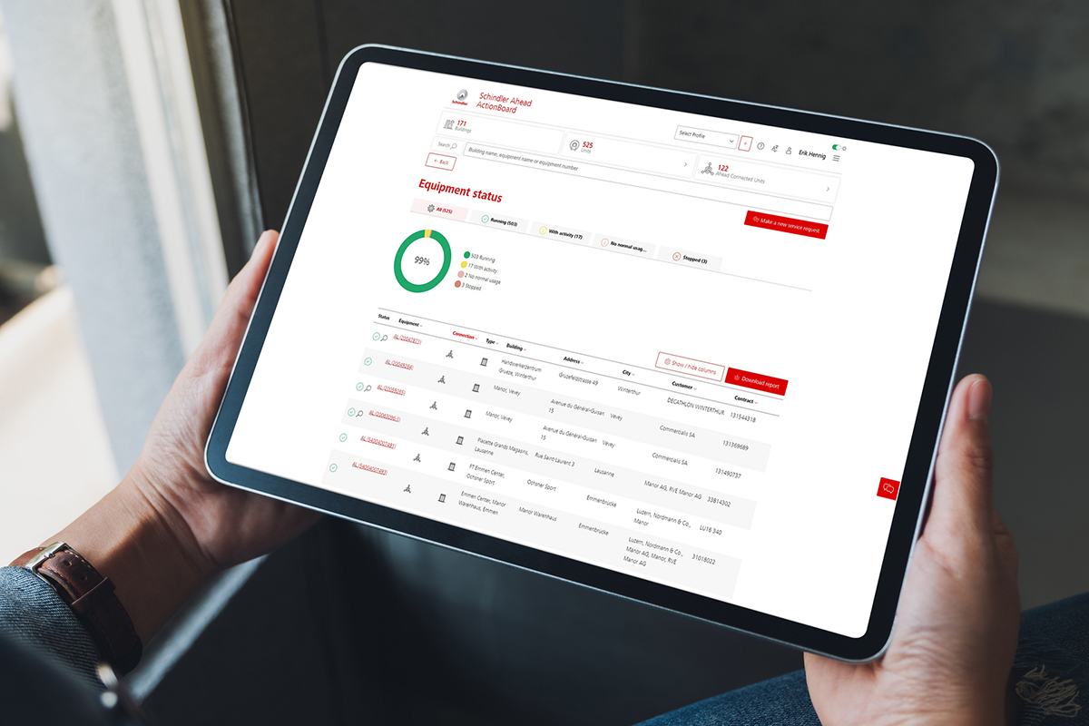 Digitálny monitoring výťahových zariadení prostredníctvom online platformy na tablete