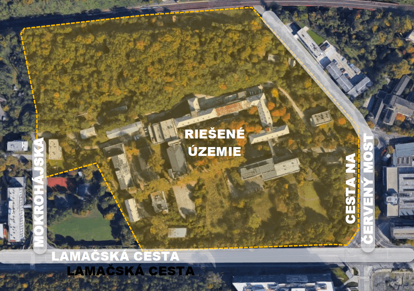 Patrónka – riešené územie v rámci výstavby nového sídla Esetu