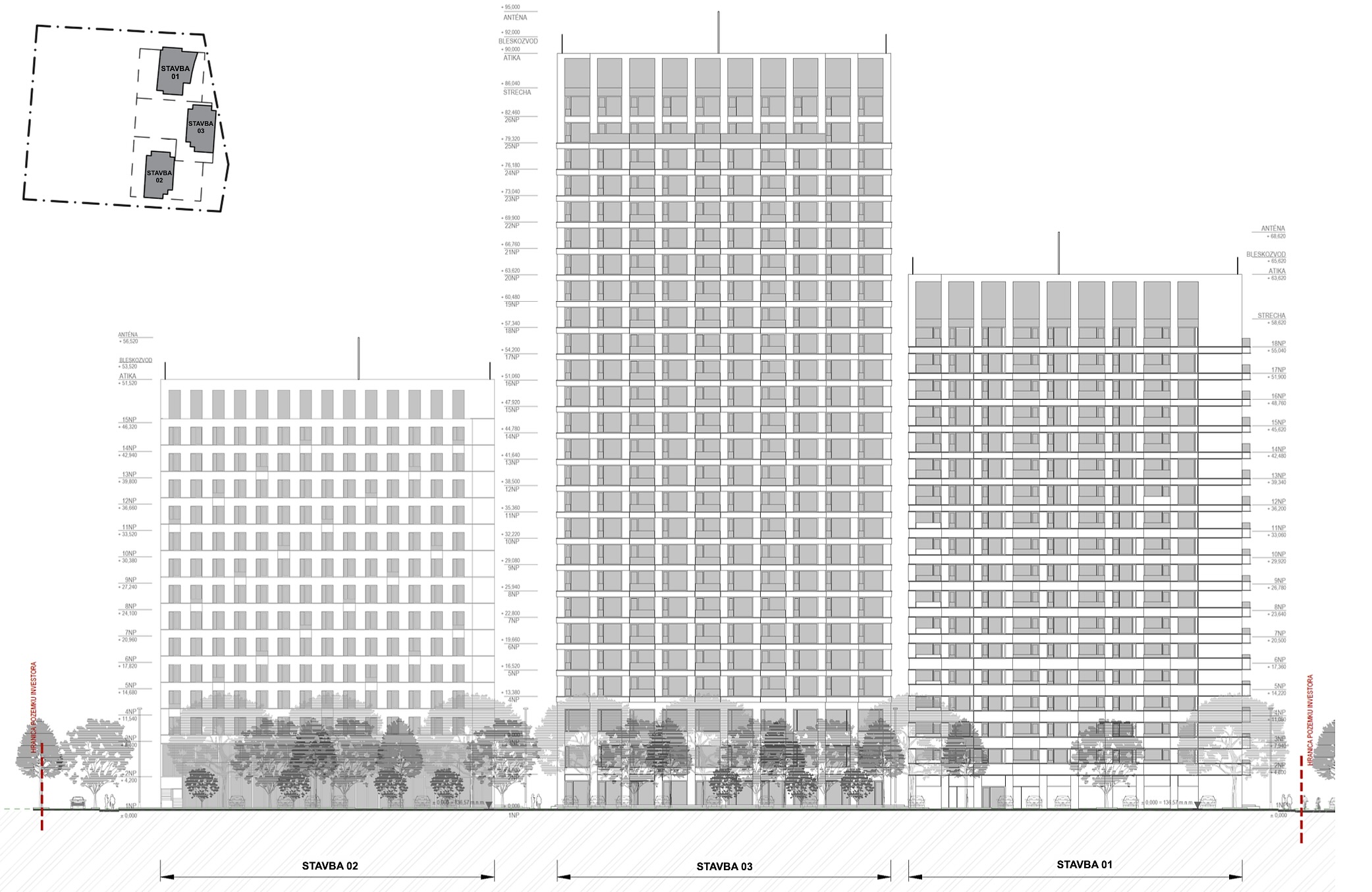 Projekt District 15 developera JTRE – pohľad západný