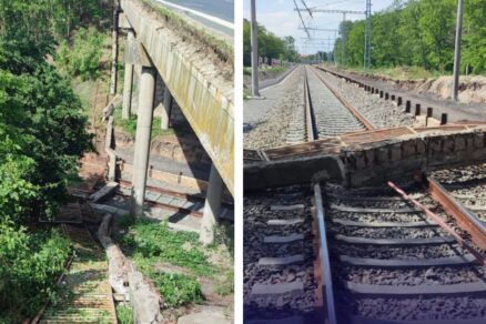 most pri Brodskom nad železničnou traťou Kúty