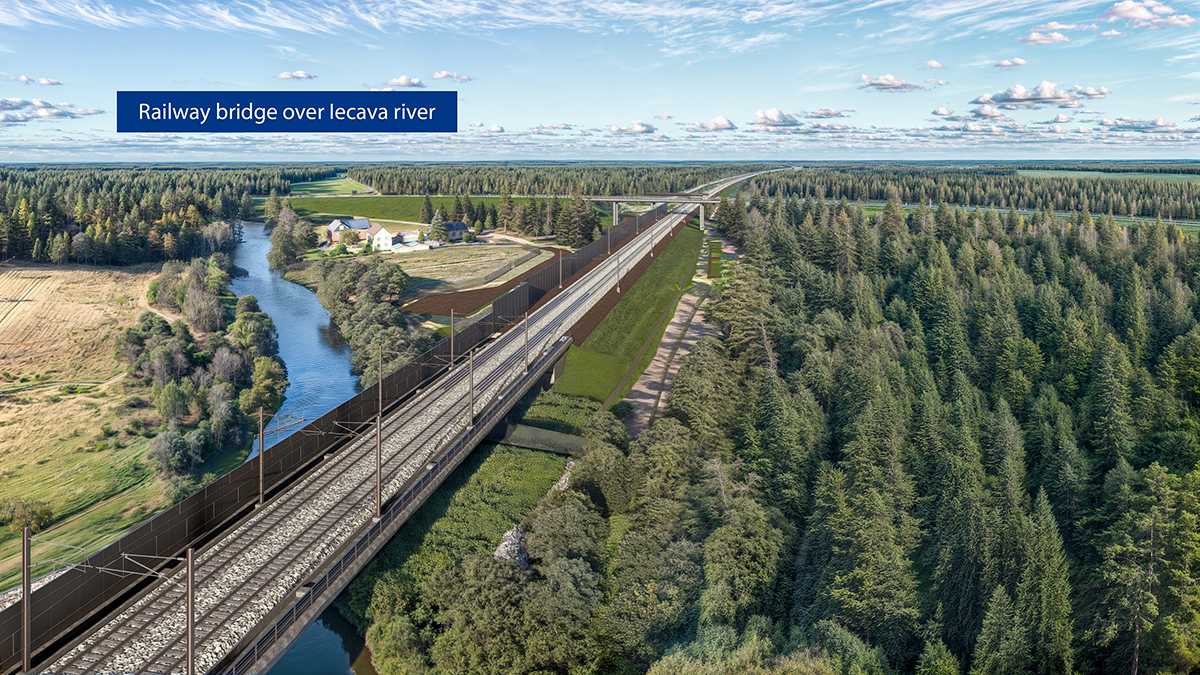 Rail Baltica v Lotyšsku, železničný most cez rieku lecava