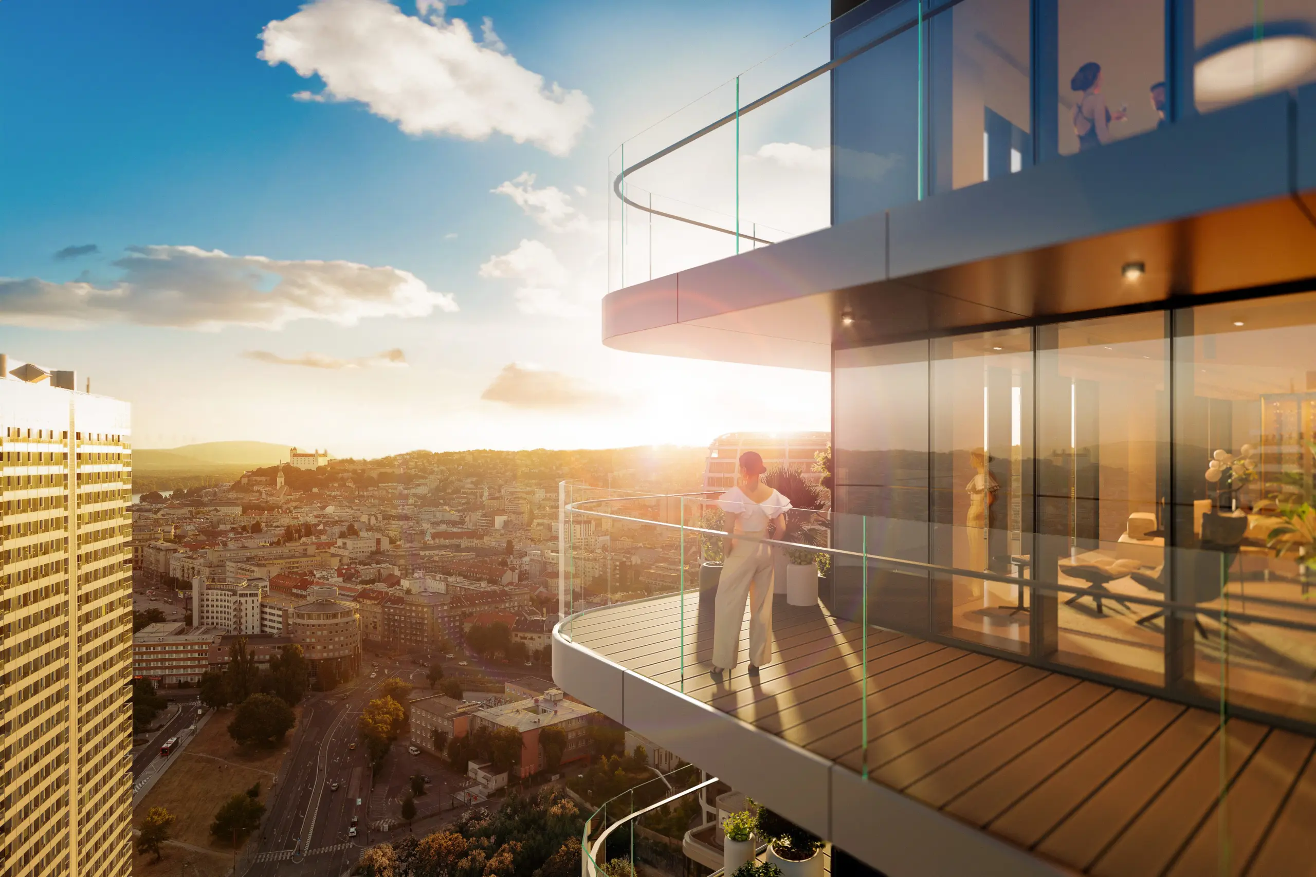 Vizualizácia projektu Ister Tower – najluxusnejšie rezidencie na najvyšších podlažiach