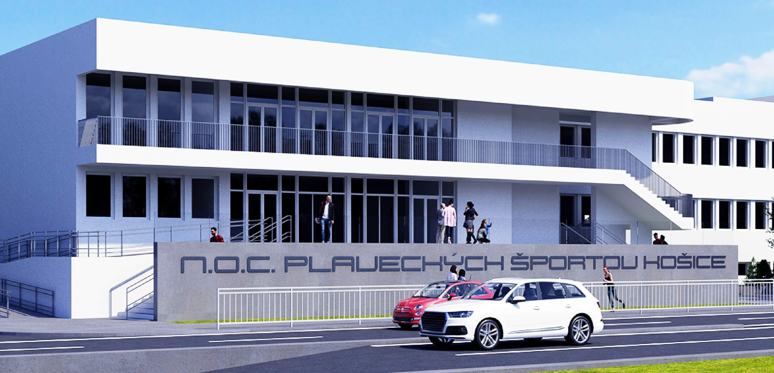 Vstup do Národného olympijského centra plaveckých športov v Košiciach