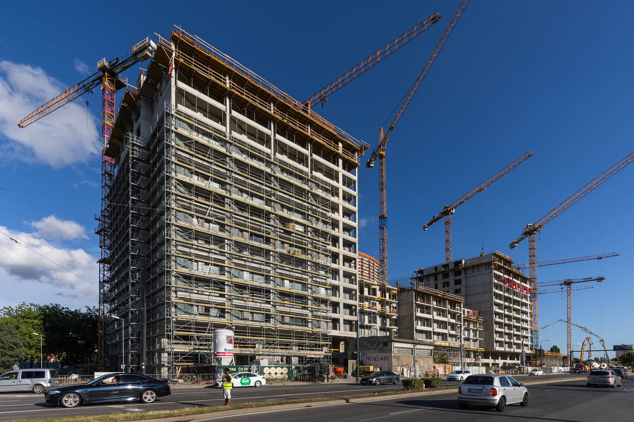 Aktuálny stav výstavby projektu Downtown Yards - pohľad z Košickej ulice