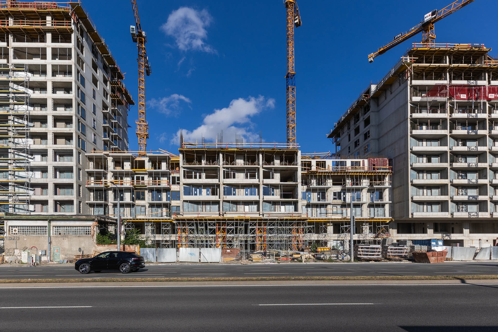 Aktuálny stav výstavby projektu Downtown Yards - pohľad z Košickej ulice