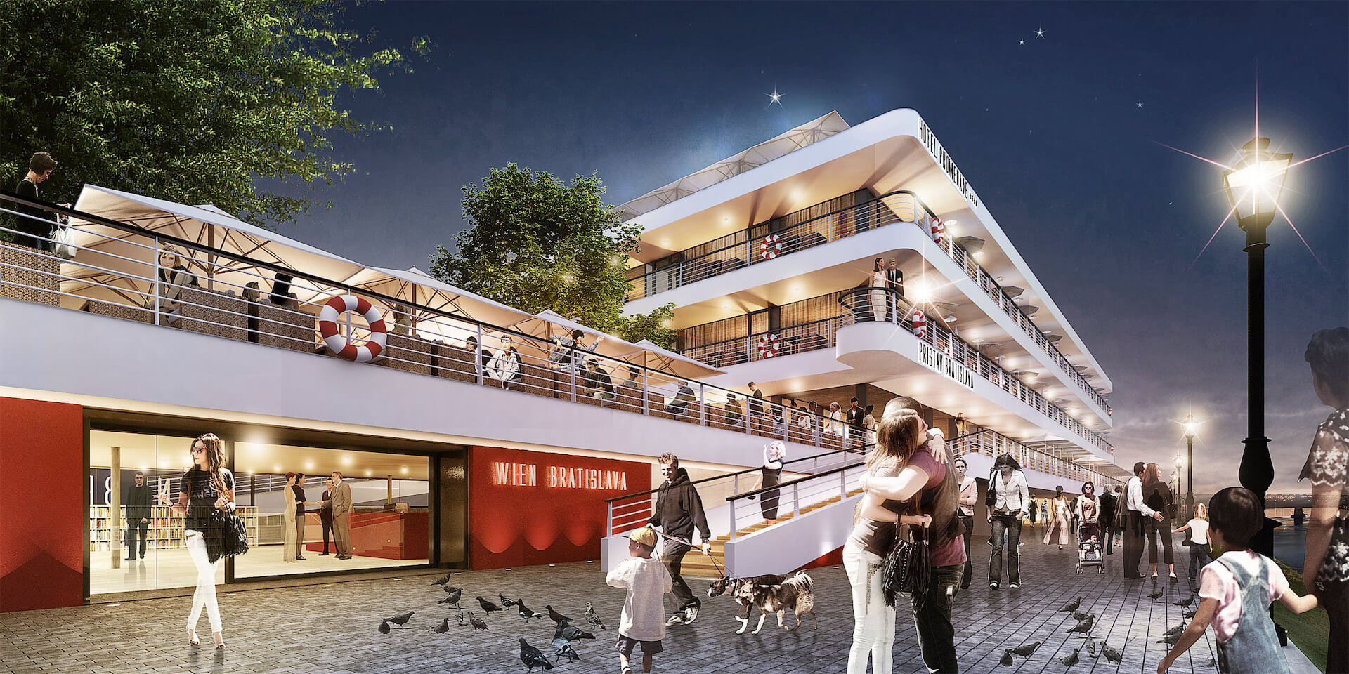 Pôvodná vizualizácia Osobného prístavu z roku 2011 podľa architektonického ateliéru DF Creative Group