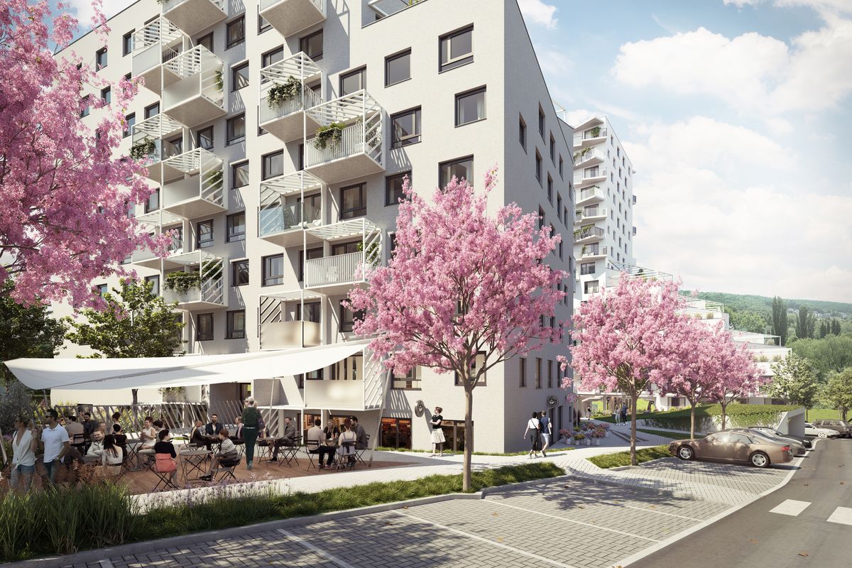 Čerešne Residence maximalizujú vonkajší priestor na odpočinok. 