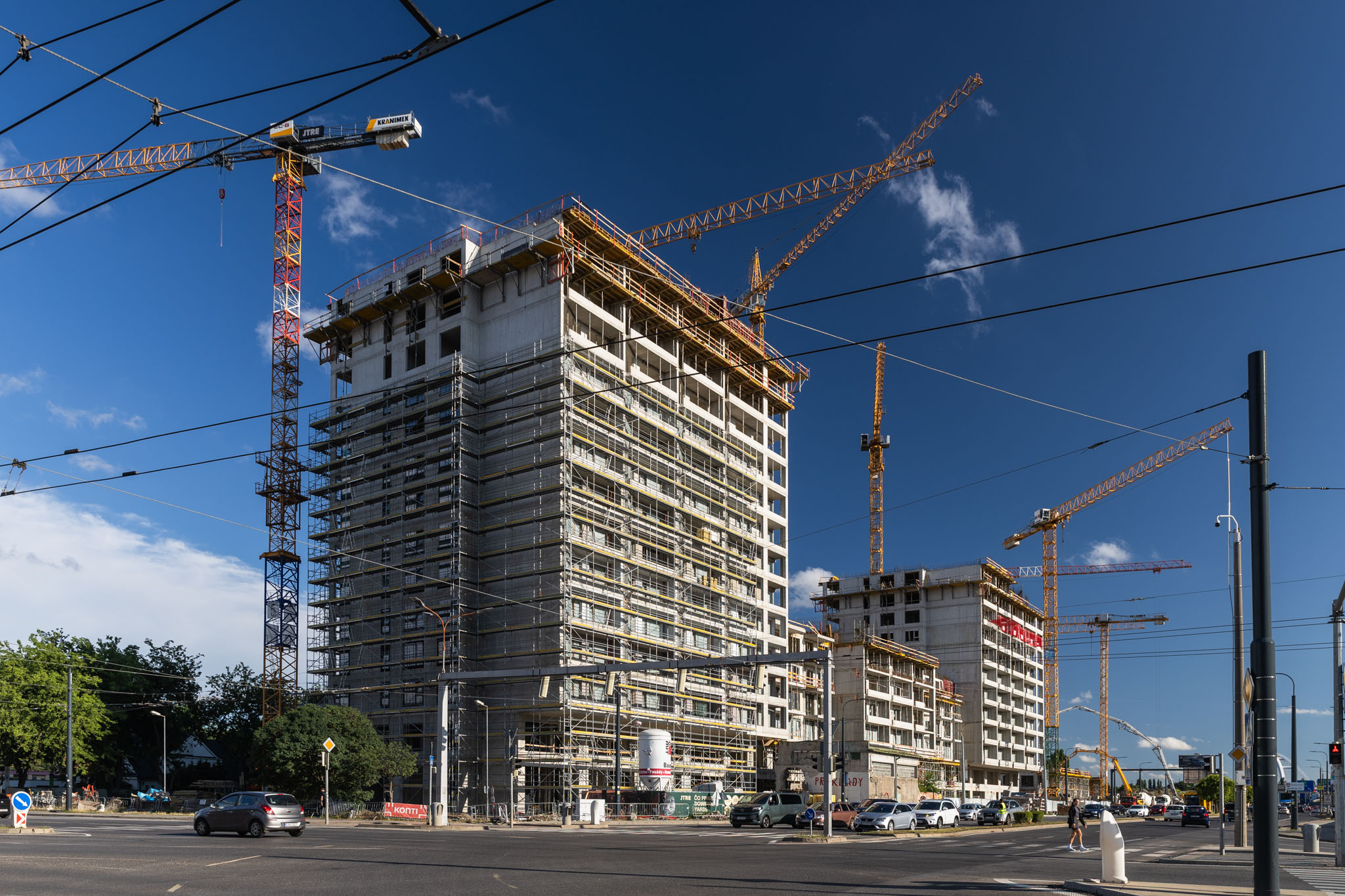 Aktuálny stav výstavby projektu Downtown Yards - pohľad z Košickej ulice