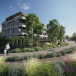 Moderná bytová architektúra s cyklotrasou a zeleňou v projekte Karpatská Trenčín