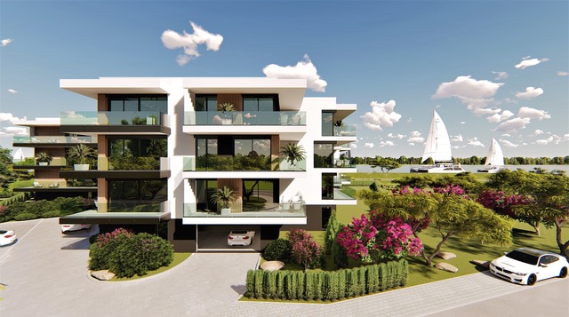 Vizualizácia LAKESIDE 36 na brehu vodnej nádrže Sĺňava v Piešťanoch.