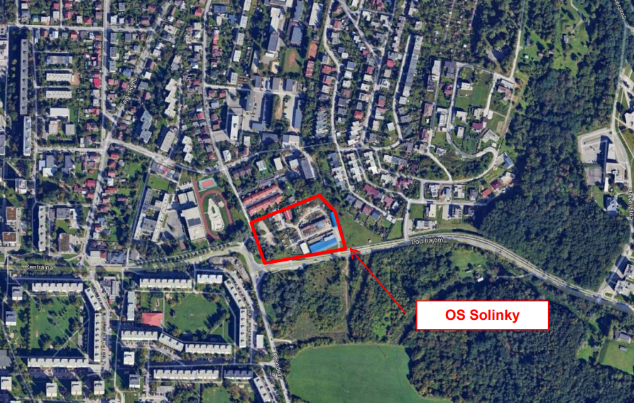 Umiestnenie obytného súboru Solinky v území mesta Žilina