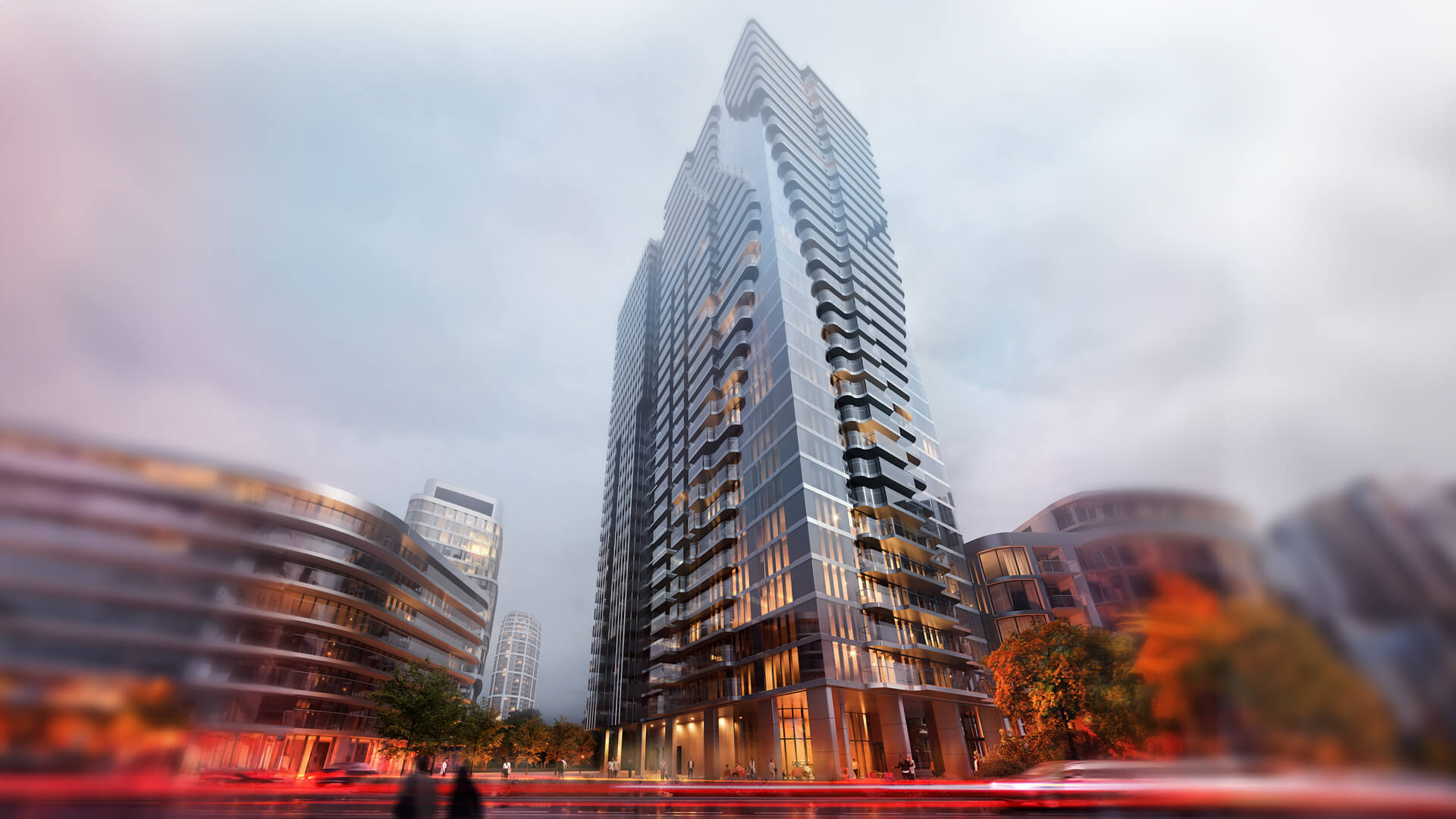 Vizualizácia projektu Ister Tower – nočný pohľad