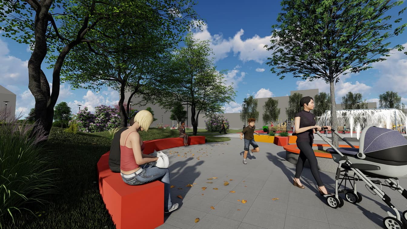 Projekt revitalizácie Tuhárskeho námestia vypracoval Architektonický ateliér Šipkovský. 