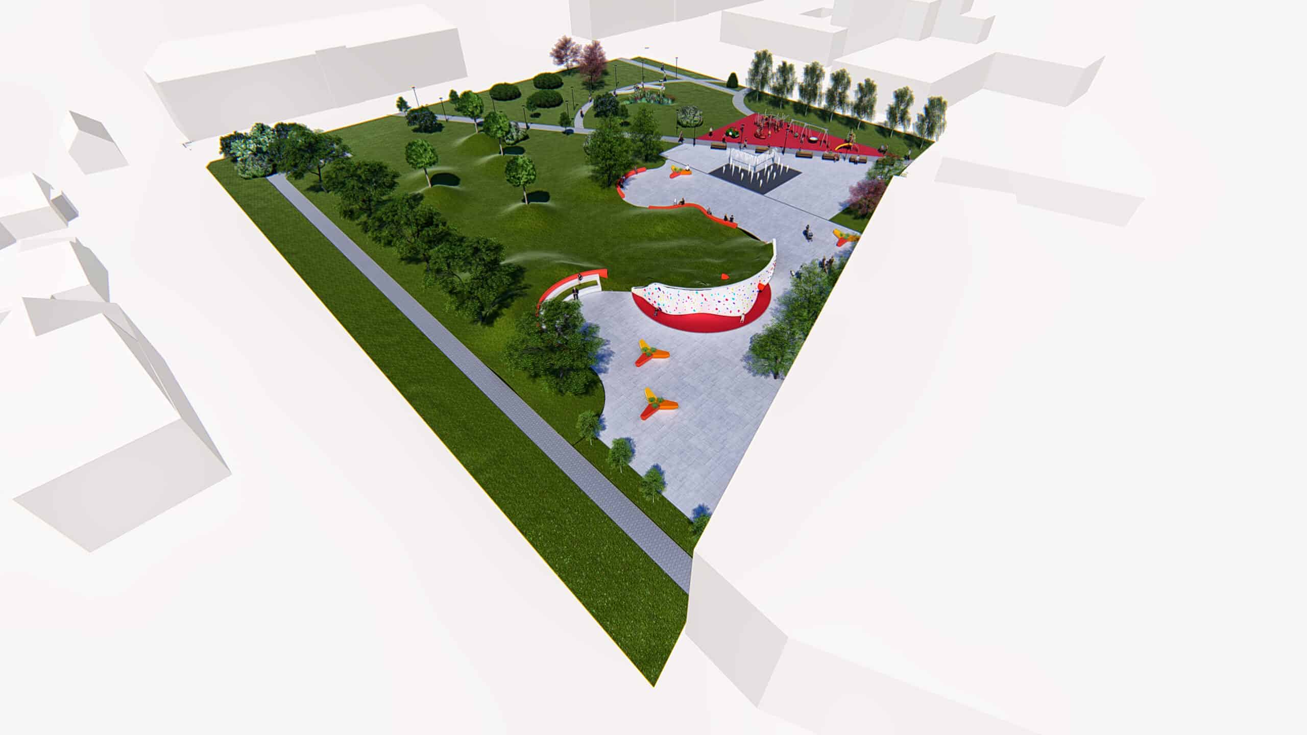 Projekt revitalizácie Tuhárskeho námestia vypracoval Architektonický ateliér Šipkovský. 
