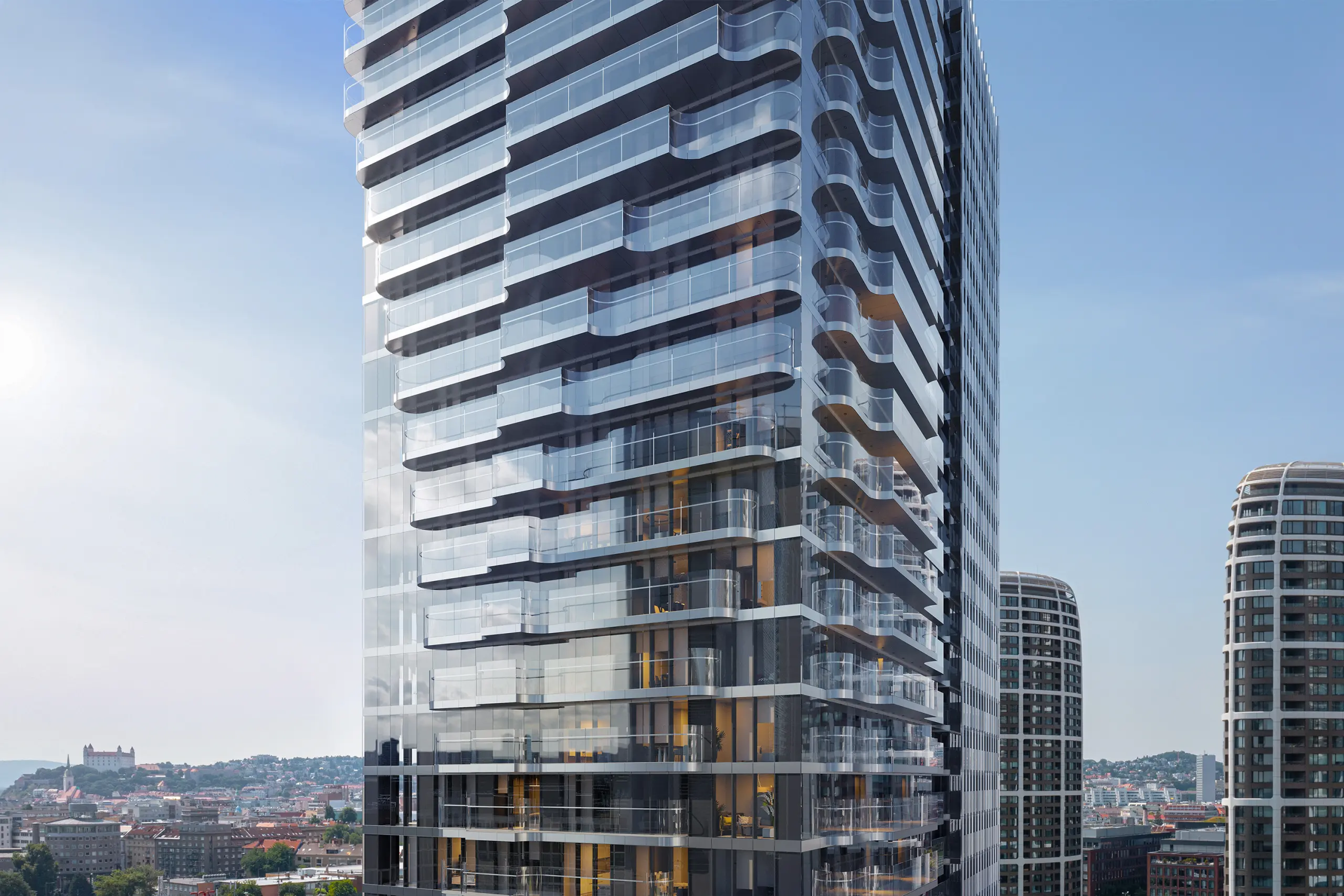 Vizualizácia projektu Ister Tower – denný pohľad