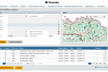 Zber, spracovanie a využívanie údajov pri hospodárení s vozovkami v súlade s technickými predpismi MD SR