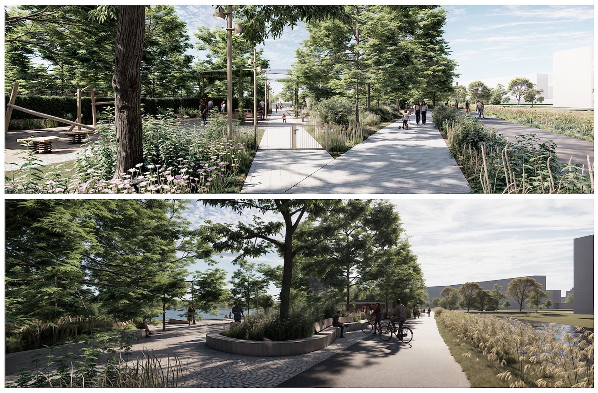 Štúdia revitalizácie jazera Veľký Draždiak - promenáda pozdĺž cyklotrasy
