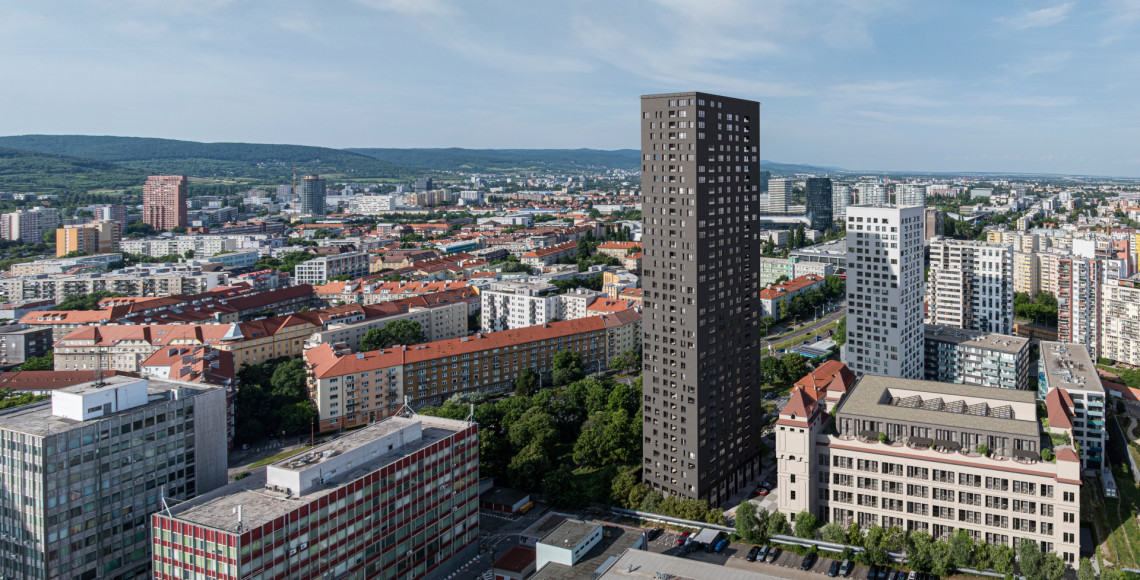 Budúca podoba záverečnej fázy Jégeho alej V - premena industriálnej pamiatky bývalej Cvernovky a výstavba novej 118-metrovej veže Danubius Two 