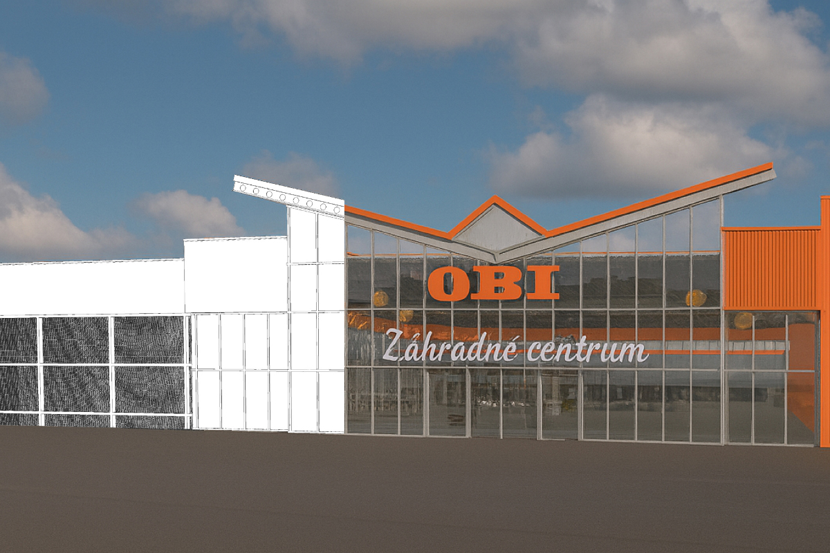 Projekt obchodného centra OBI Zvolen v štádiu návrhu