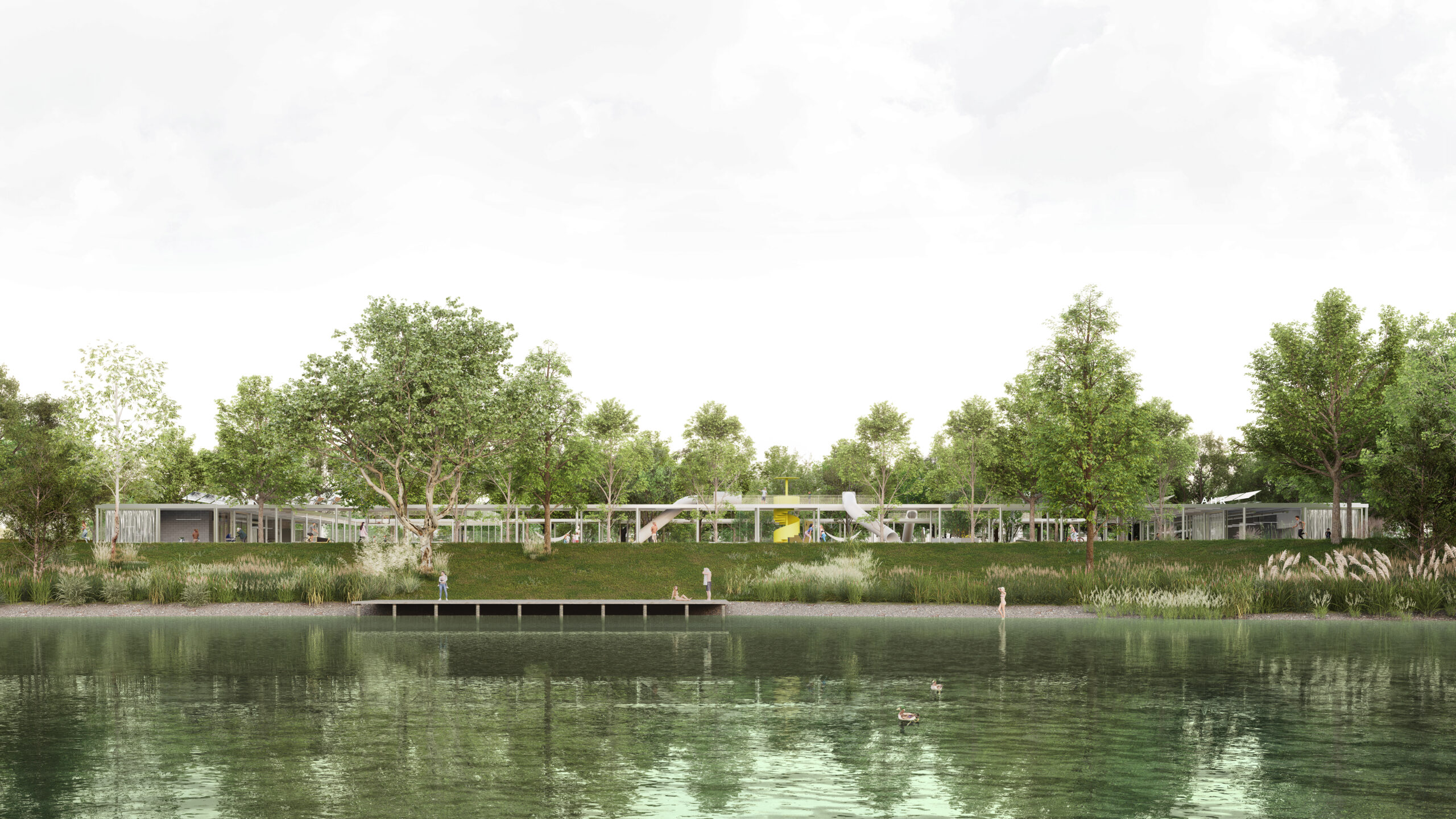 Víťazný návrh na premenu Areálu hier Radosť pri Štrkoveckom jazere od architektonického ateliéru Kuklica-Smerek architekti