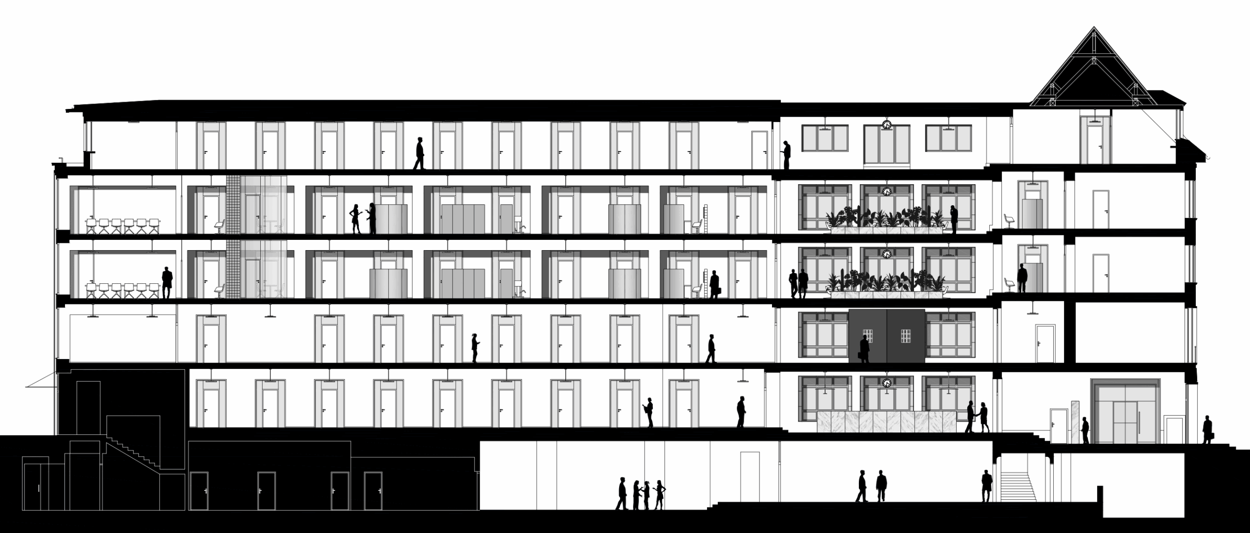 Rez budovy Novej radnice podľa architektonického návrhu Martina Skočeka
