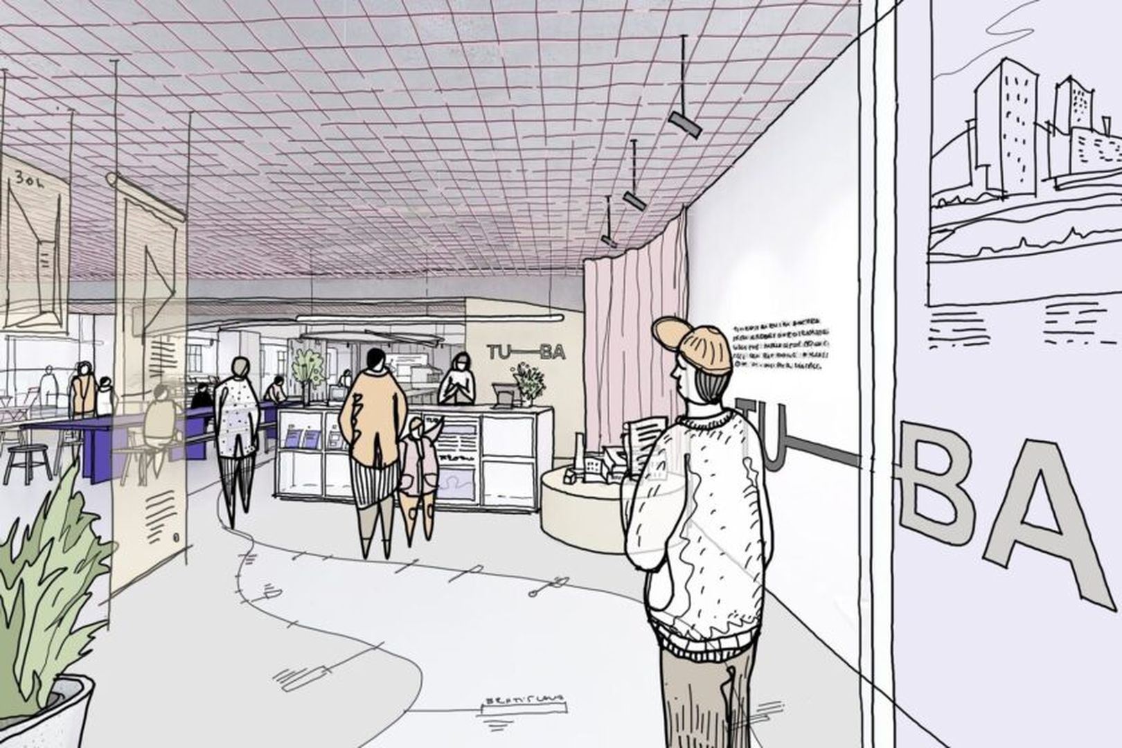 Interiér priestoru navrhlo architektonické duo Kristína Tomanová a Táňa Kuva zo štúdia
diagram.