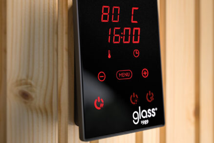 Digitálny ovládací panel sauny Glass 1989 s displejom a dotykovým ovládaním