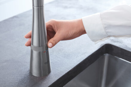 Detail ovládacieho prstenca batérie GROHE SmartControl na reguláciu prietoku vody