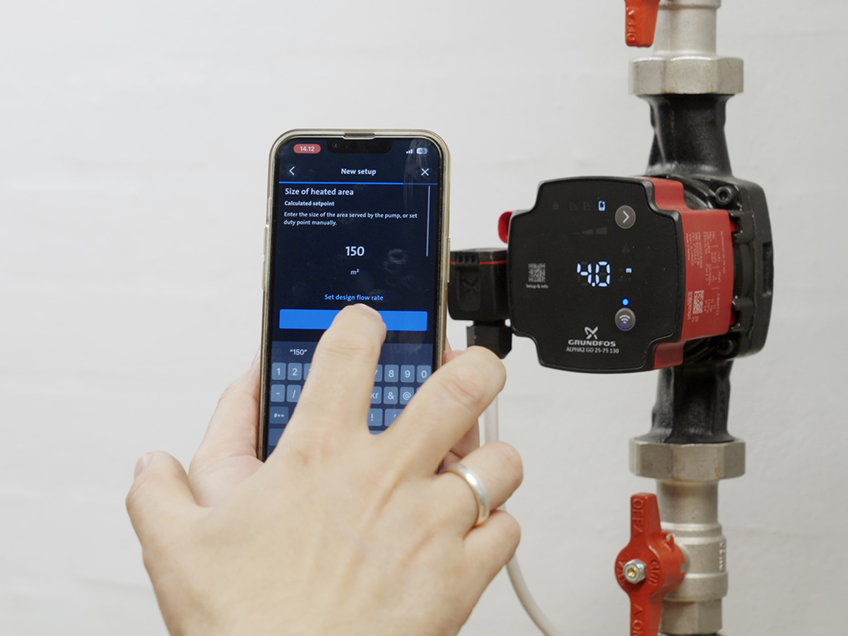 Ovládanie obehového čerpadla Grundfos ALPHA2 Go prostredníctvom smartfónu