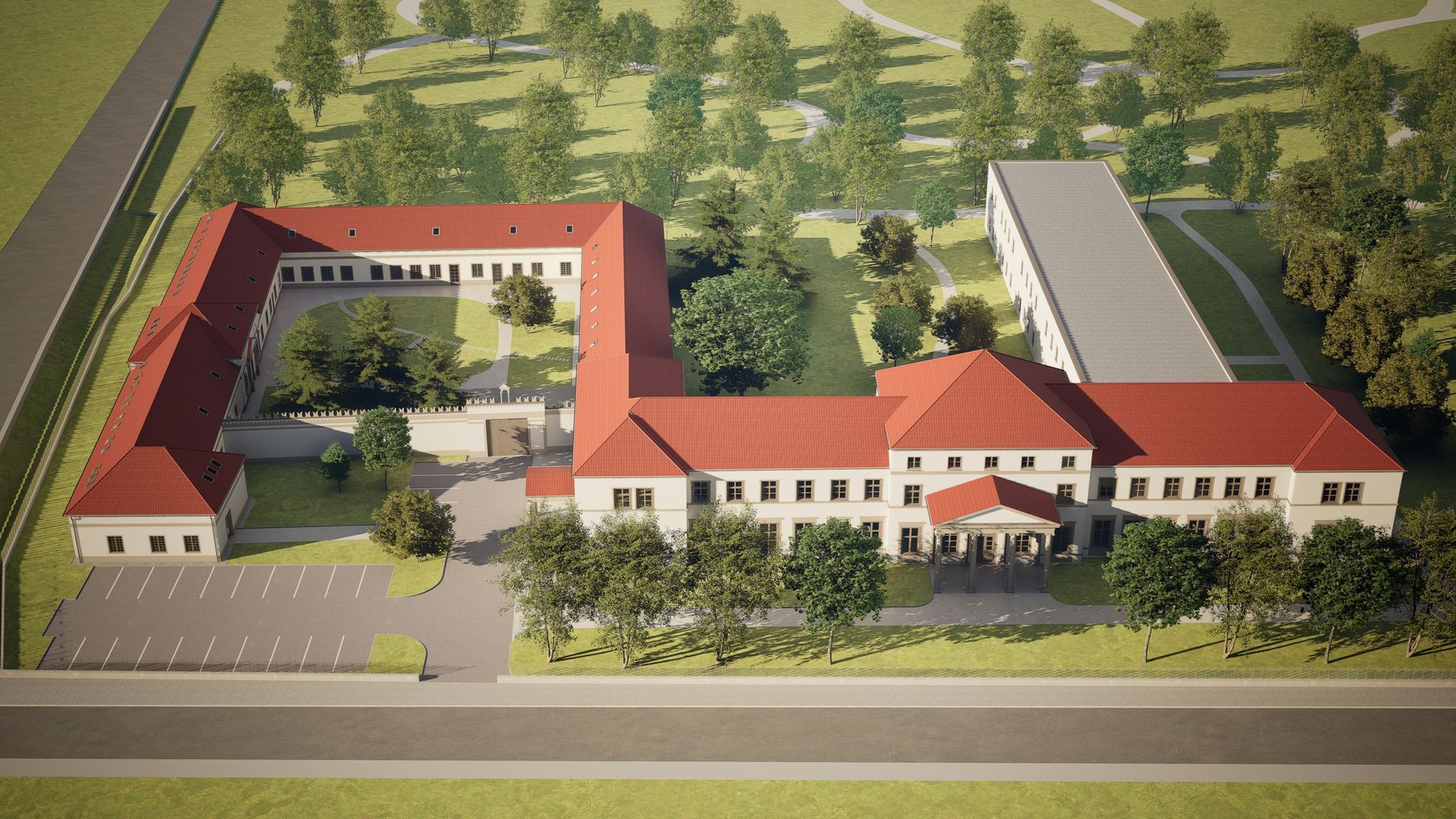 Projekt GRÁCIA je rekonštrukciou kaštieľa v Solčanoch dvomi subjektmi na dva spolupracujúce
celky. Občianske združenie NÁRUČ Senior & Junior z bývalej hospodárskej časti kaštieľa z financií z plánu obnovy stavia zariadenie pre 30 klientov, bude bude otvorené v polovici roka 2026.