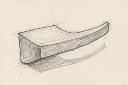 Ručný návrh kľučky Autoklika od dizajnéra Davida Bodina inšpirovaný automobilmi