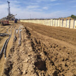 Záporové paženie v počiatočnej fáze výstavby