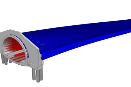 Obr. 7 Priestorový model tunelového ostenia