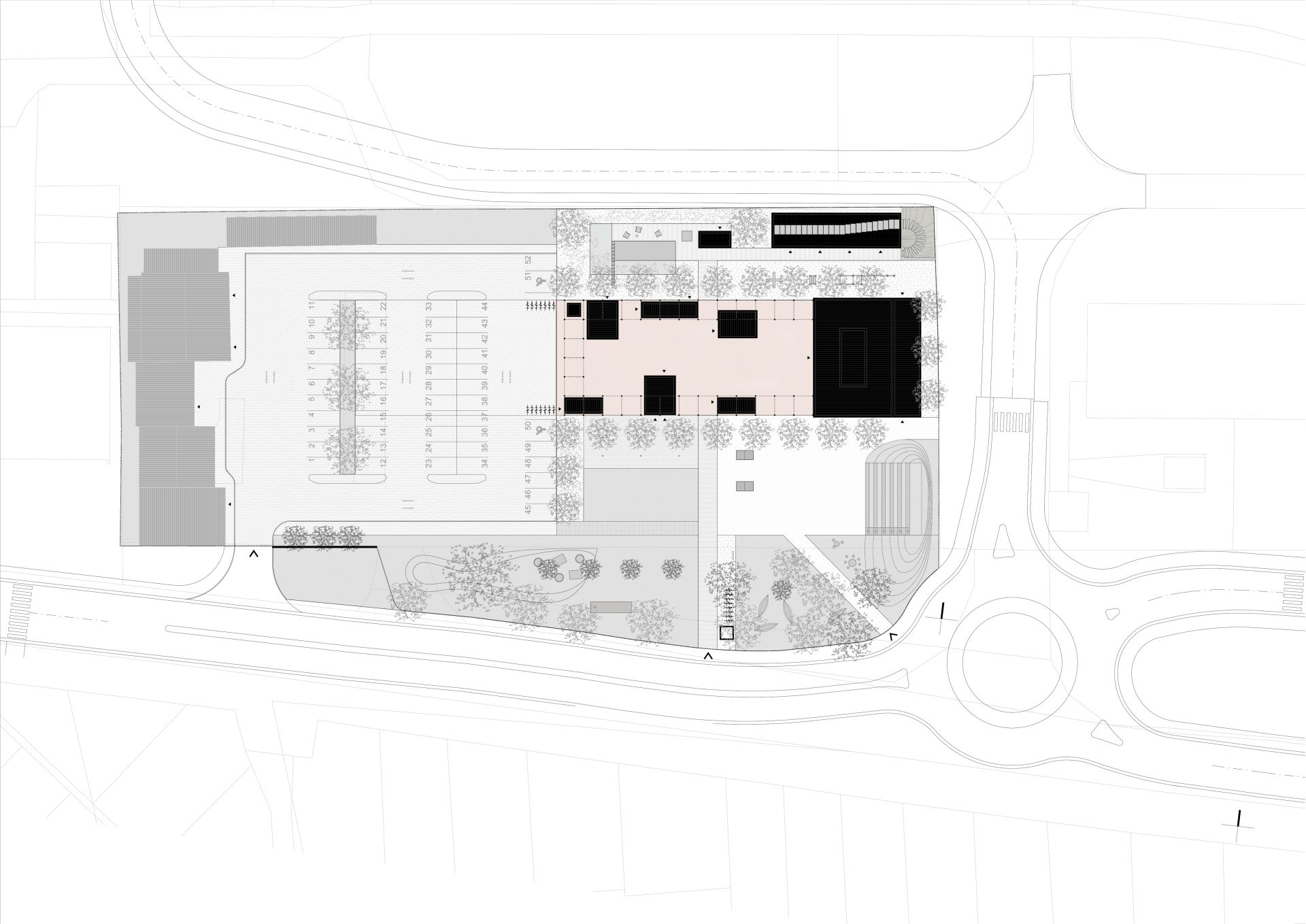 Námestie je ústredným motívom priestoru s osadenými bunkami v podobe recyklovaných lodných kontajnerov.