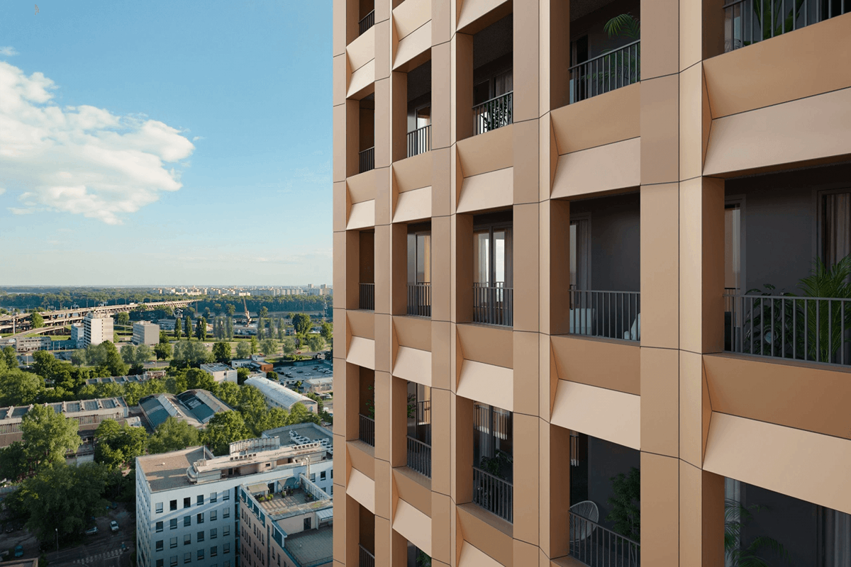 Architektúra objektu využíva kombináciu presklených plôch a ľahkých obkladových materiálov, ktoré odľahčia hmotu veže