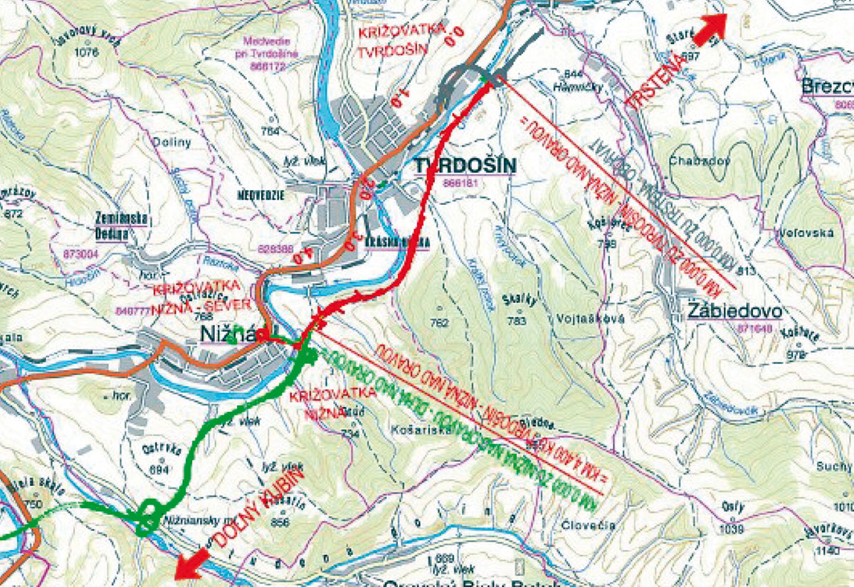 Obr. 1 R3 Tvrdošín – Nižná, prehľadná situácia