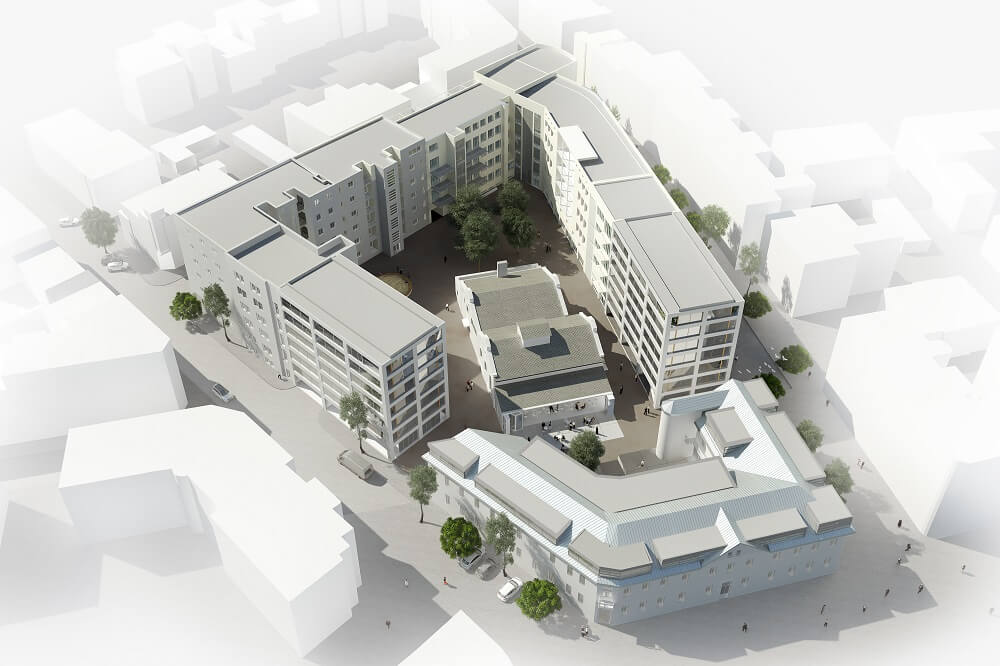 Plánovaná podoba areálu žilinských elektrární. 