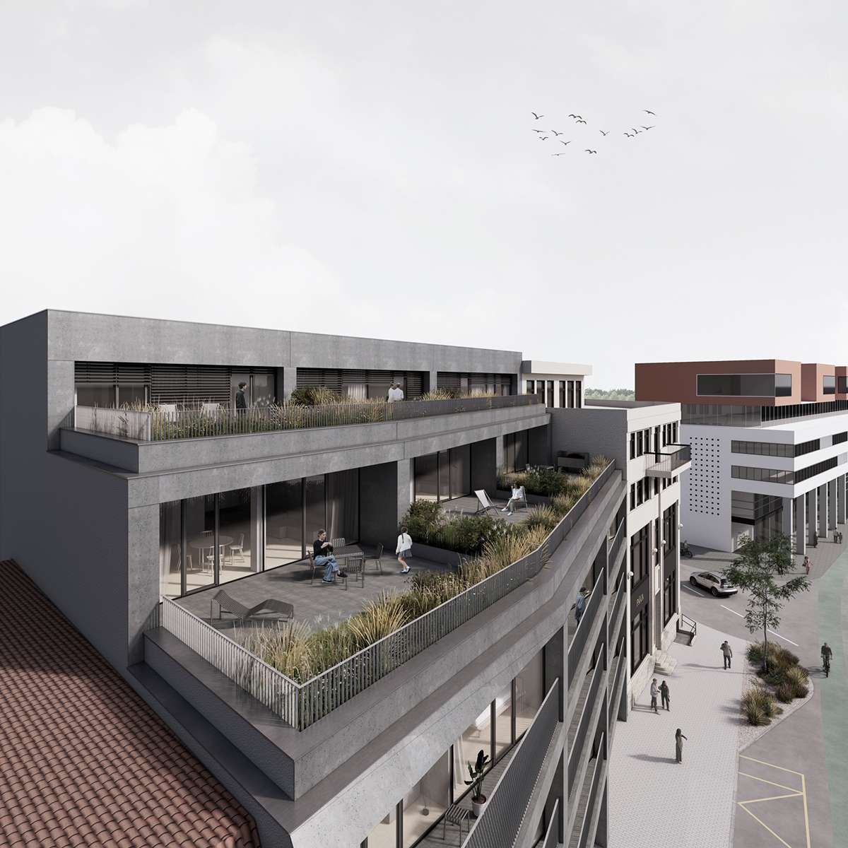 Kontakt s exteriérom zabezpečujú lodžie aj tzv. francúzske balkóny.