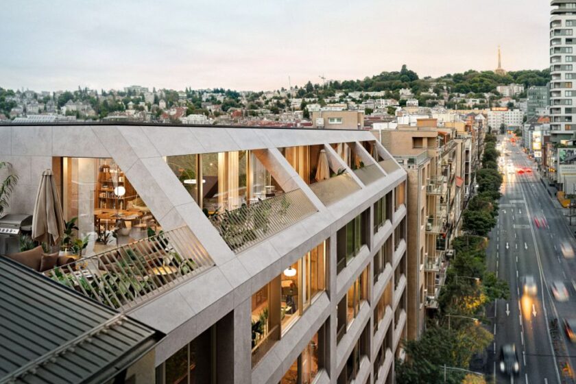 Vizualizácia projektu Mýtna 37 , krídlo objektu do Mýtnej ulice v Bratislave.