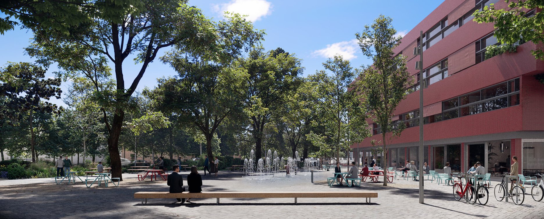 Vyhlasovateľ požadoval vznik živého a pobytového priestoru.