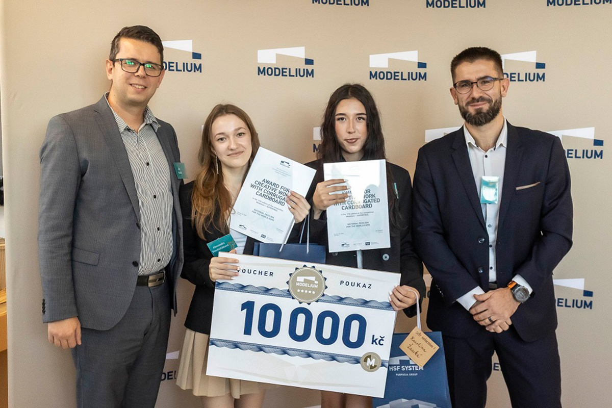 Modelium 2025 Superfinále Cena za kreativní práci s vlnitou lepenkou SOŠ technická Námestovo I 1 Modelium 2025 Superfinále Cena za kreativní práci s vlnitou lepenkou SOŠ technická Námestovo I 1