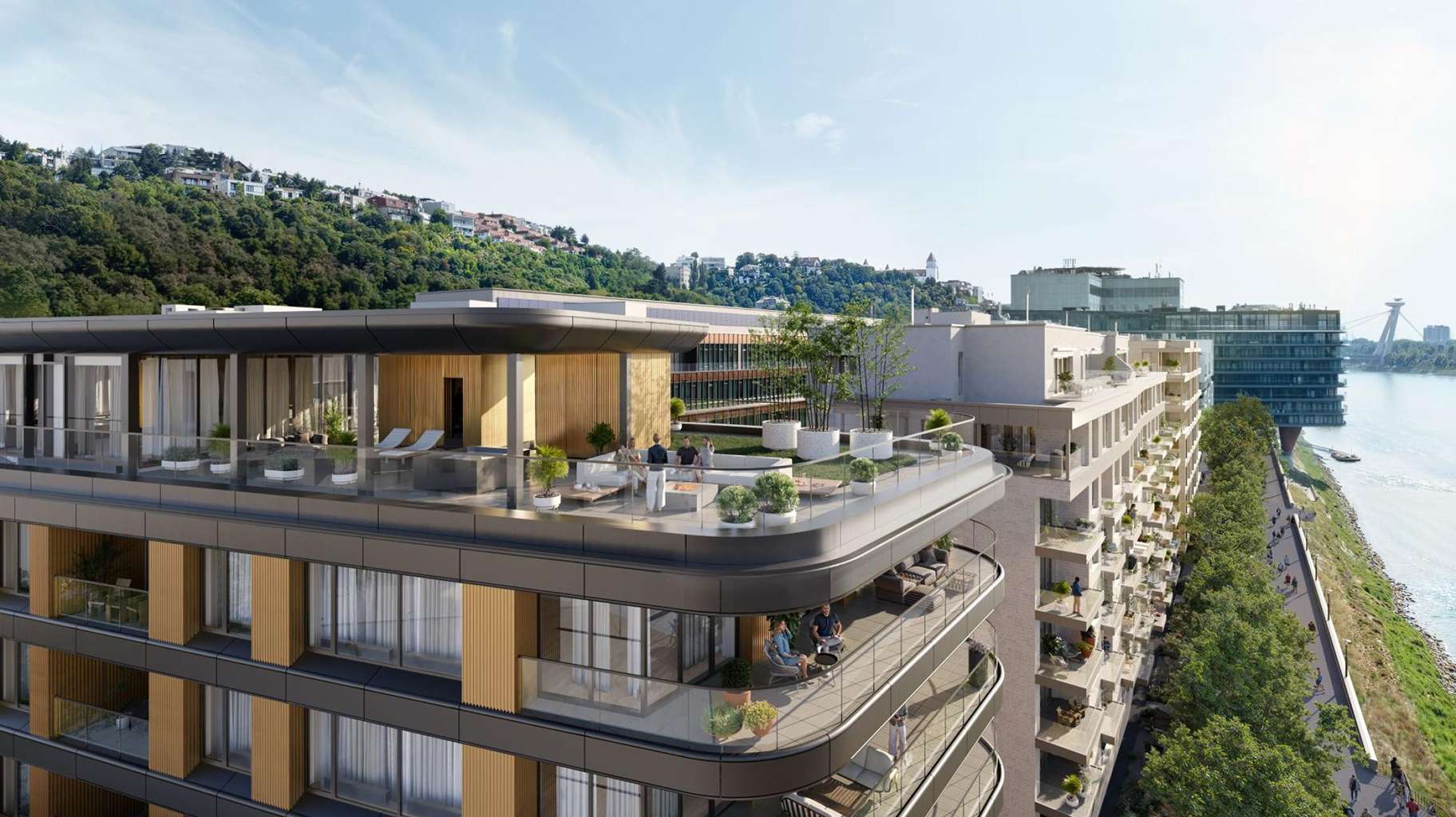 River Park Nová fáza na dunajské nábrežie prinesie 153 komorných rezidencií umiestnených v piatich objektoch.