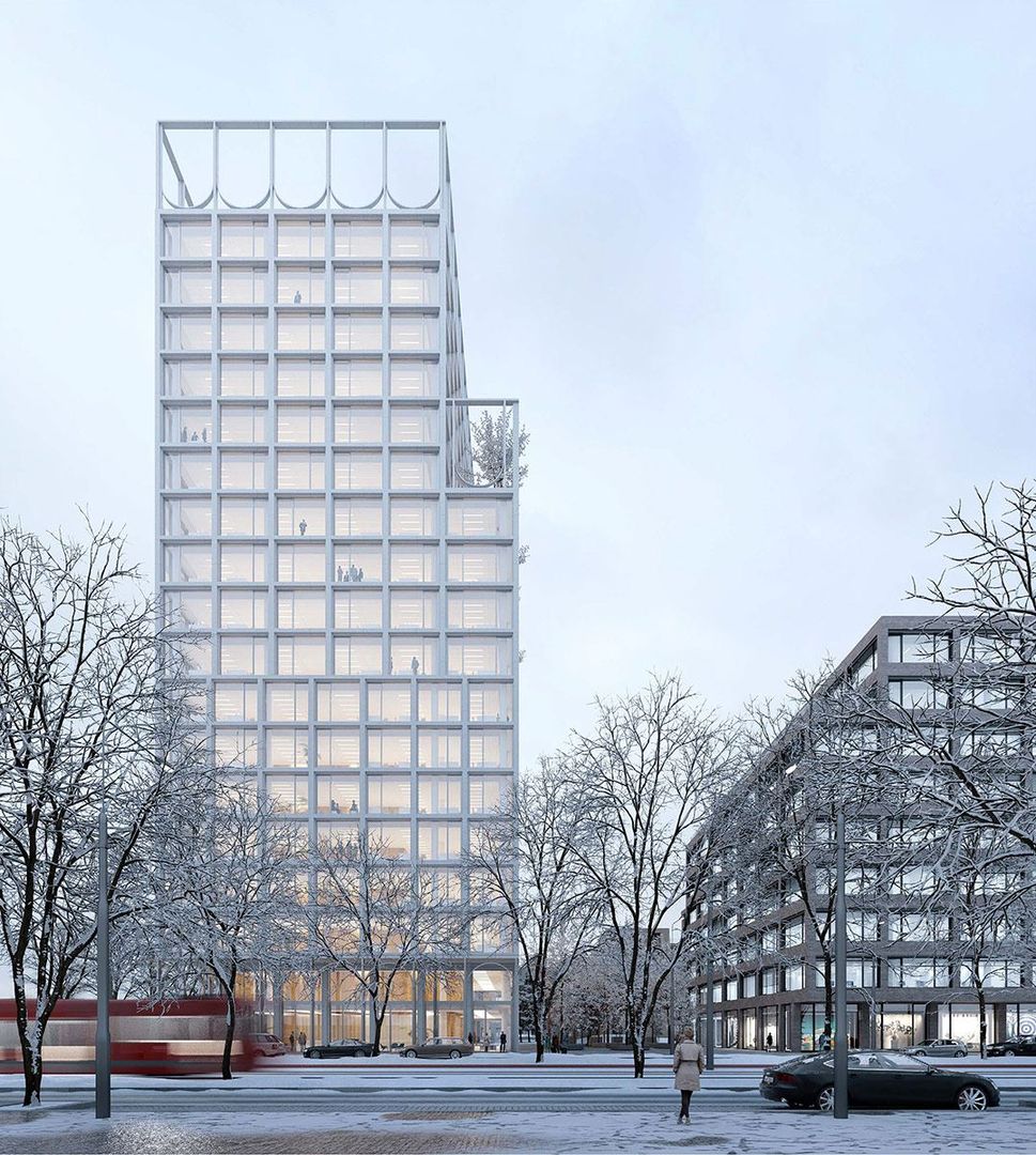 V severovýchodnej časti územia vyrastie 12 podlažný administratívny objekt.