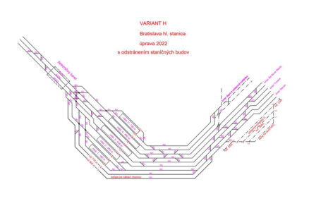 Obr. 5 Koľajová schéma variantu ŽSR