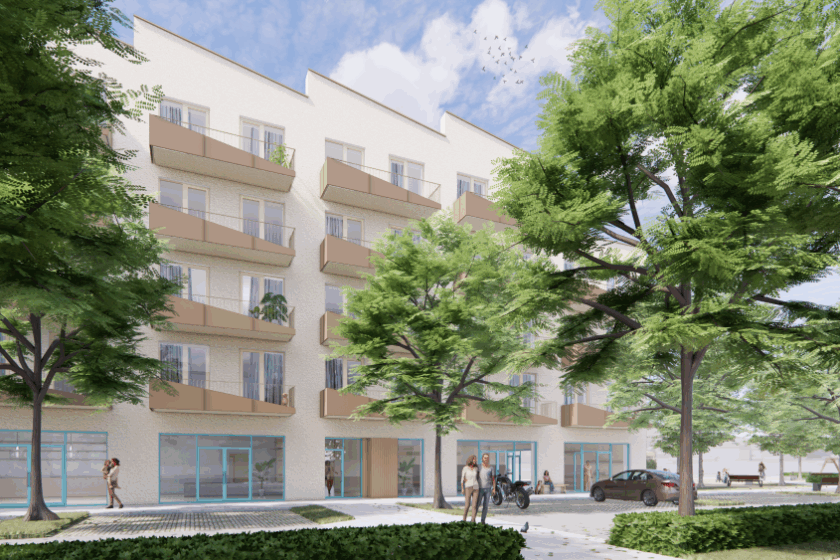 Vizualizácia projektu Ubytovňa mestských podnikov v Bratislave