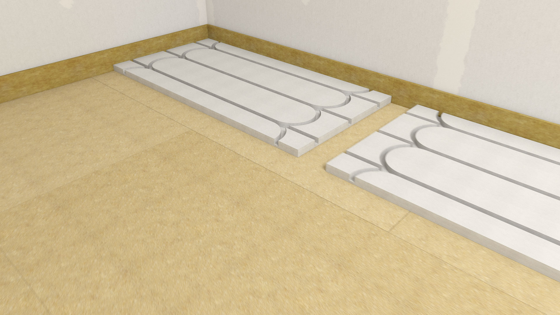 Montážny postup: Suchý systém na ukladanie podlahového vykurovania Montážny postup: Suchý systém na ukladanie podlahového vykurovania