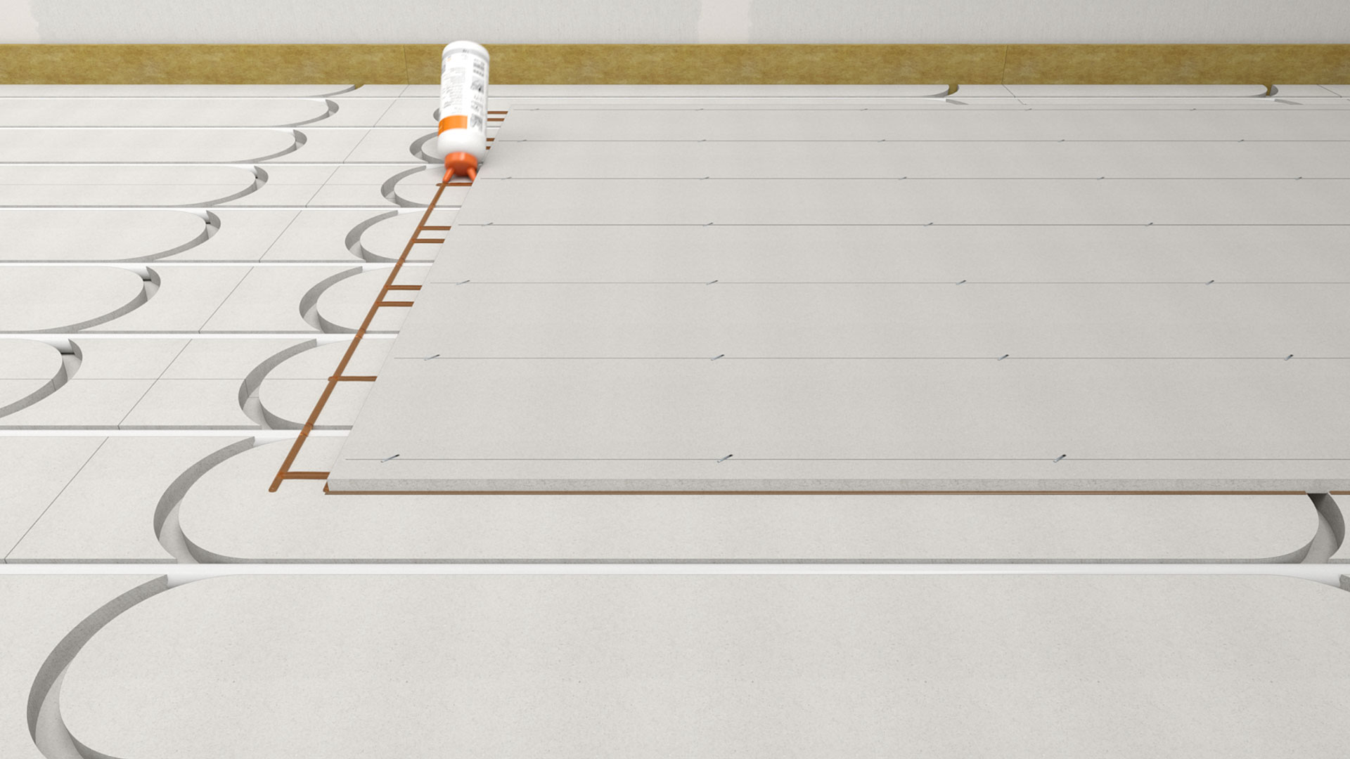 Montážny postup: Suchý systém na ukladanie podlahového vykurovania Montážny postup: Suchý systém na ukladanie podlahového vykurovania