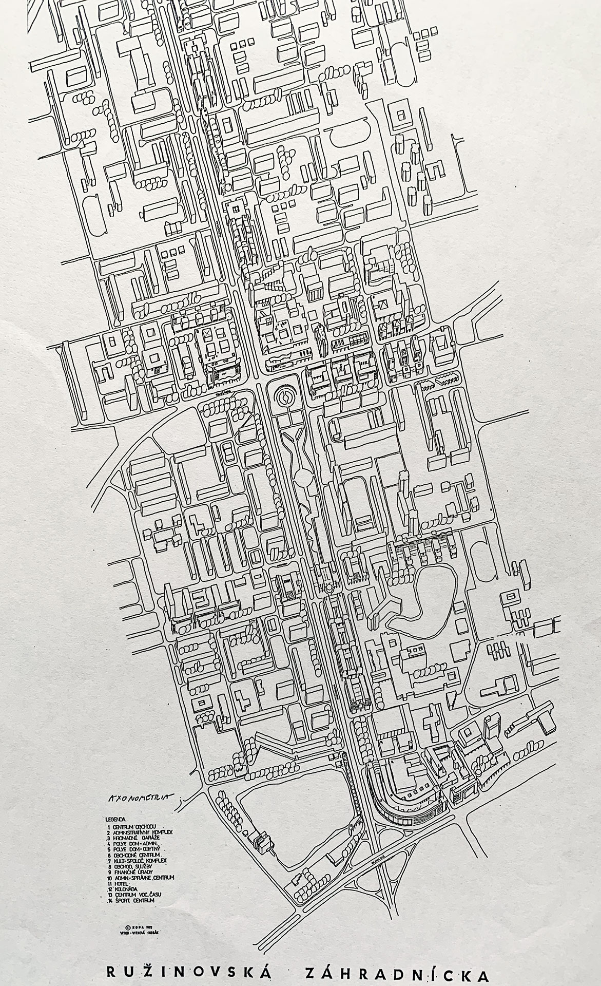 VITKO, P. - VITKOVÁ, Ľ. - KOBÁK, K.: Ružinovská, Záhradnícka. Urbanistická súťaž, 1992, (2. miesto)