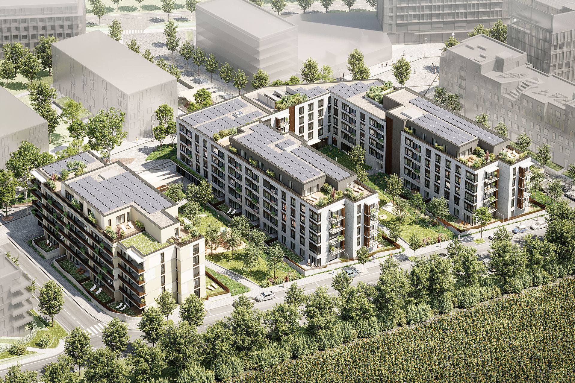 Nesto, Bratislava - Petržalka (od 2017). Autori: šujan_stassel, Compass Architekti, Sadovsky Architects, Siebert+ Talaš.