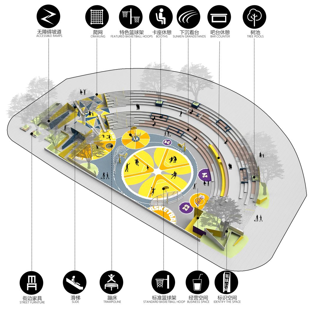 Basketbalový park v čínskom meste I-čchang
